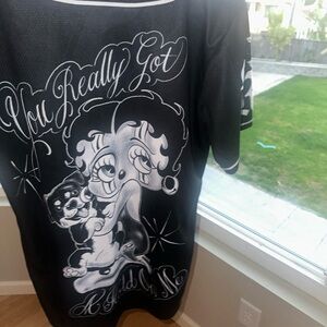 Black Graphic Women's Jersey Top